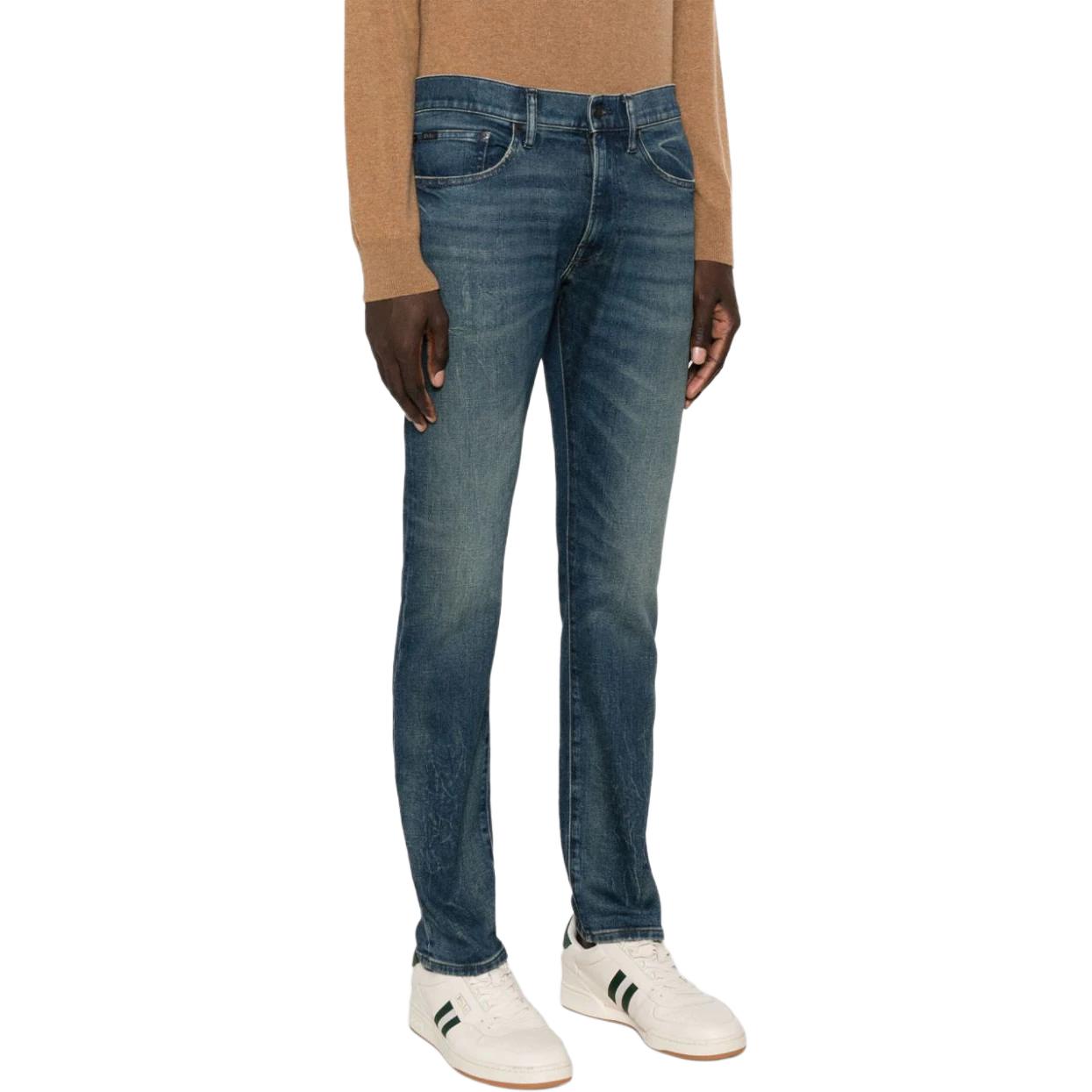 Purchase Polo Ralph Lauren 修身低腰牛仔褲 深藍色 背面標誌貼牌 710917218-001