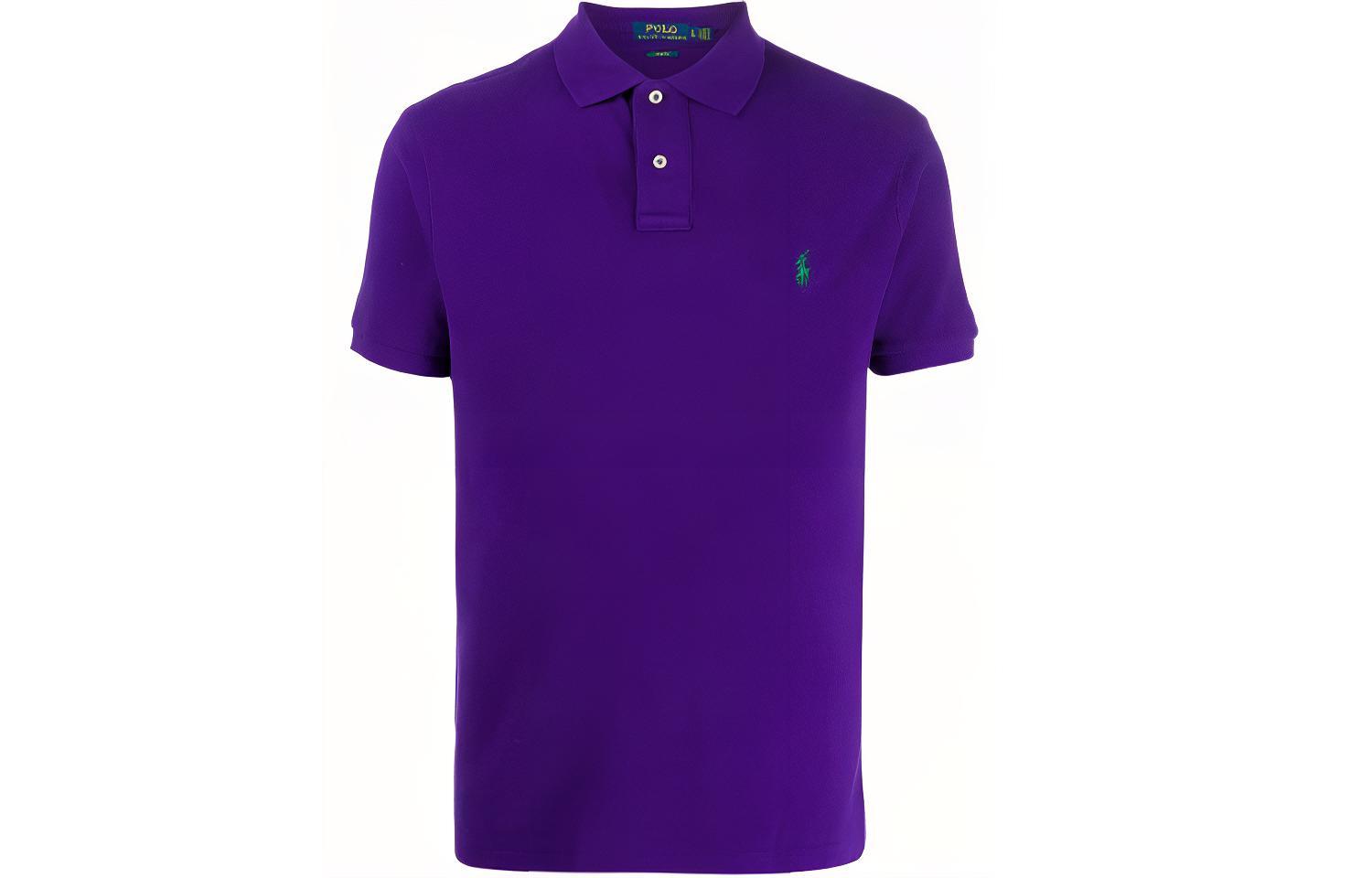 Polo Ralph Lauren  Solid Color Embroidered Logo Purple Polo Shirt. 710795080-028