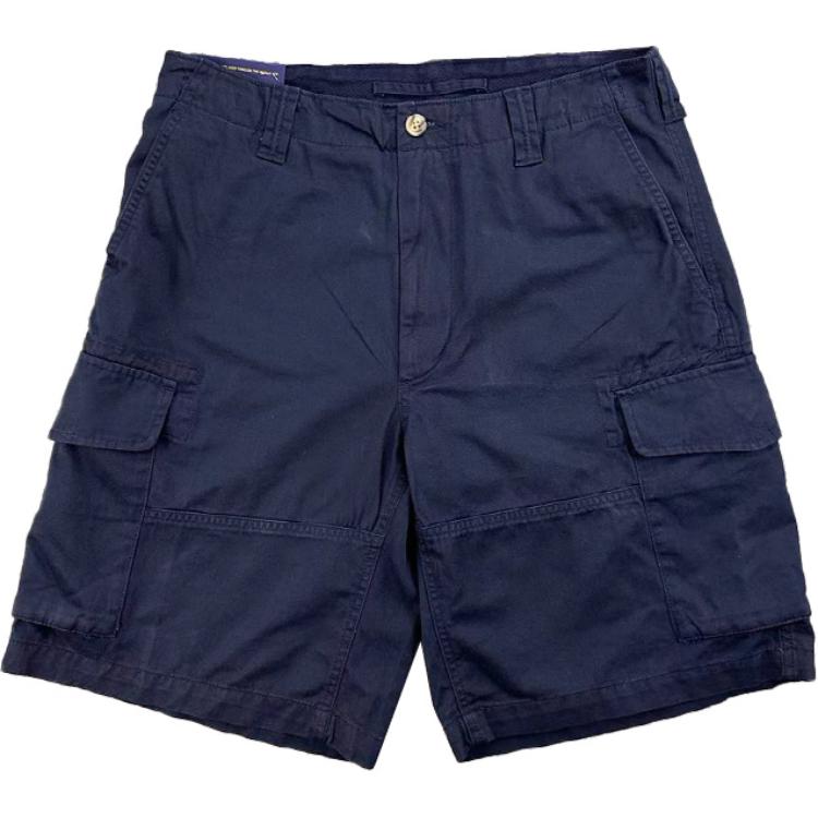 Polo Ralph Lauren  Solid Color Logo Patch Zip Casual Shorts Blue. 710726941-005