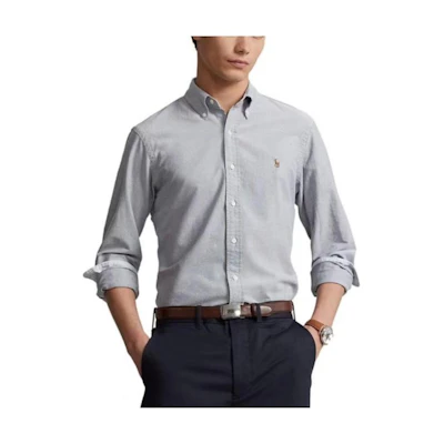 Polo Ralph Lauren Solid Color Long Sleeve Casual Shirt Light Grey 710791374-015