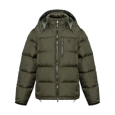 Polo Ralph Lauren Solid Green Hooded Zip Puffer Jacket. 710731826-014