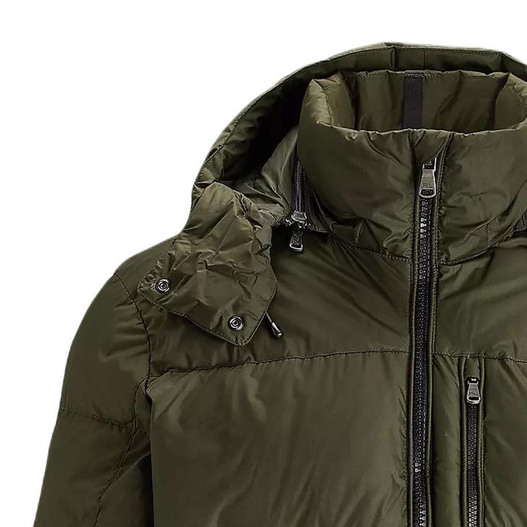 Shop Polo Ralph Lauren 綠色連帽拉鍊羽絨外套 710731826-014