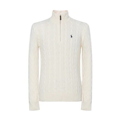 Polo Ralph Lauren Solid Half-Zip High-Neck Sweater White 710876766W-001
