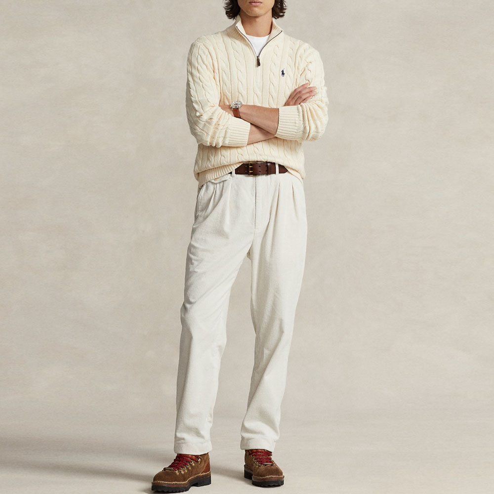 Polo Ralph Lauren  Solid Half-Zip High-Neck Sweater White 710876766W-001 圖 3