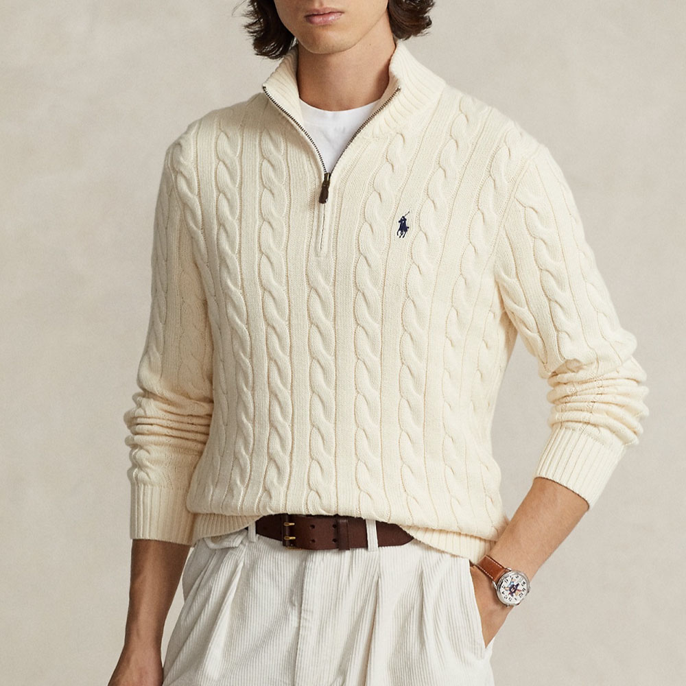 Polo Ralph Lauren  Solid Half-Zip High-Neck Sweater White 710876766W-001 圖 4