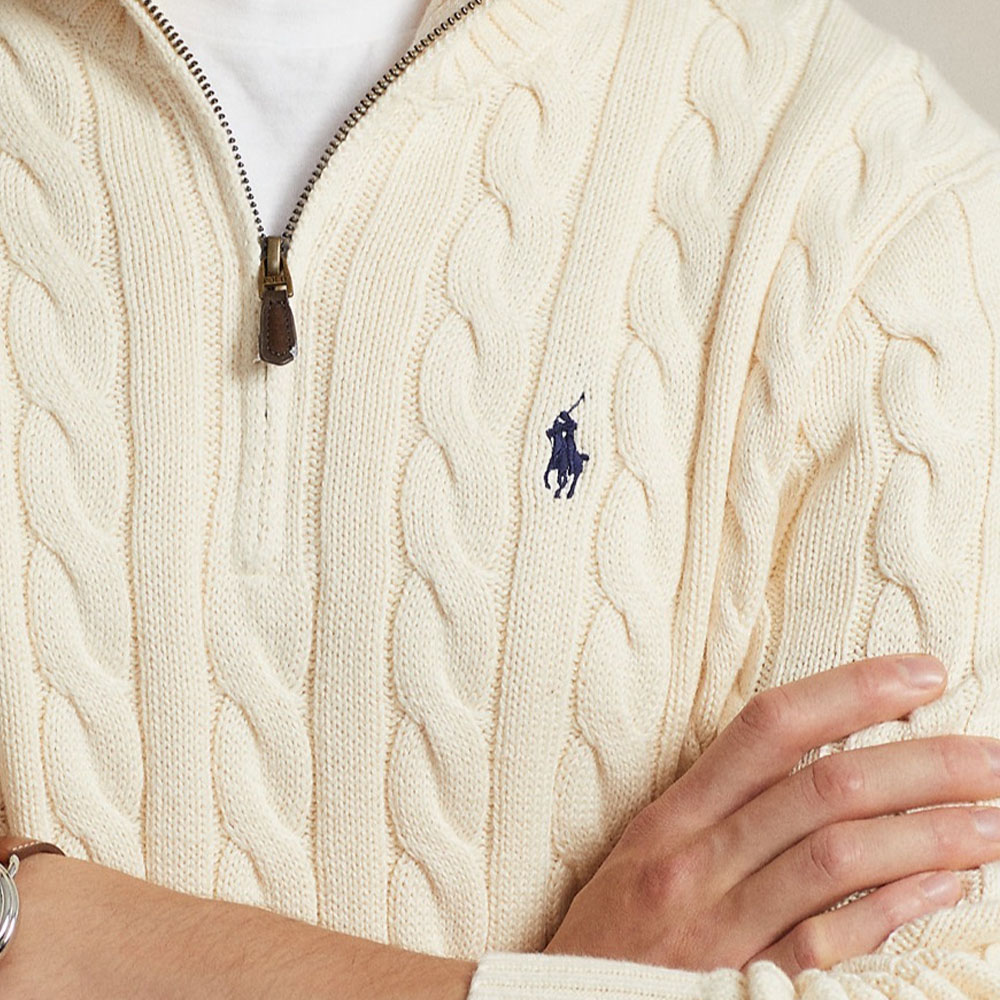 Polo Ralph Lauren  Solid Half-Zip High-Neck Sweater White 710876766W-001 圖 7