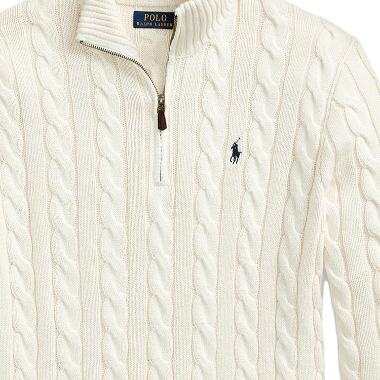 Polo Ralph Lauren  Solid Half-Zip High-Neck Sweater White 710876766W-001 圖 8