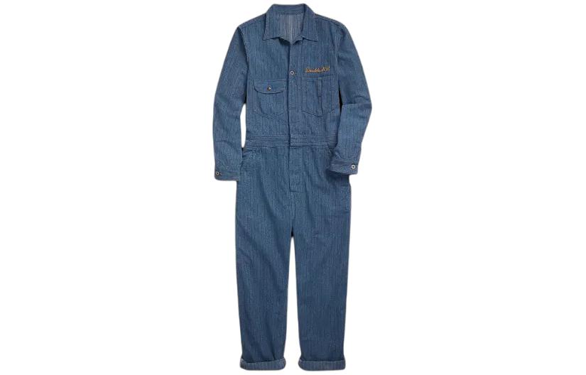 Polo Ralph Lauren  Solid Logo Collar Jumpsuit in Blue. MNRRCVA17620-014
