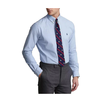 Polo Ralph Lauren Solid Logo Embroidered Button-Up Long Sleeve Shirt Blue 710811293-001