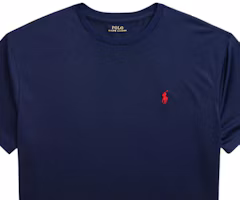 Lookbook Camiseta Polo Ralph Lauren Azul Marino con Logo Bordado y Cuello Redondo. 710865767-002