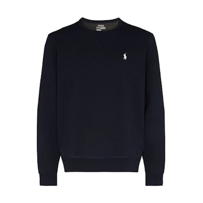 Polo Ralph Lauren Solid Logo Embroidered Crewneck Sweatshirt Navy Blue 710675313-017