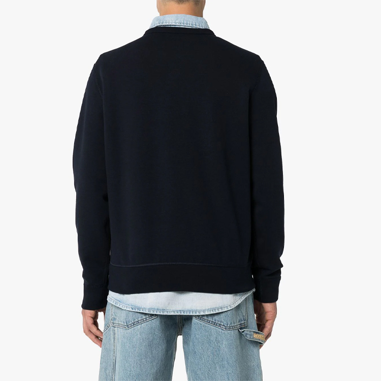 Shop Polo Ralph Lauren Logo Sulam Crewneck Sweatshirt Biru Navy 710675313-017