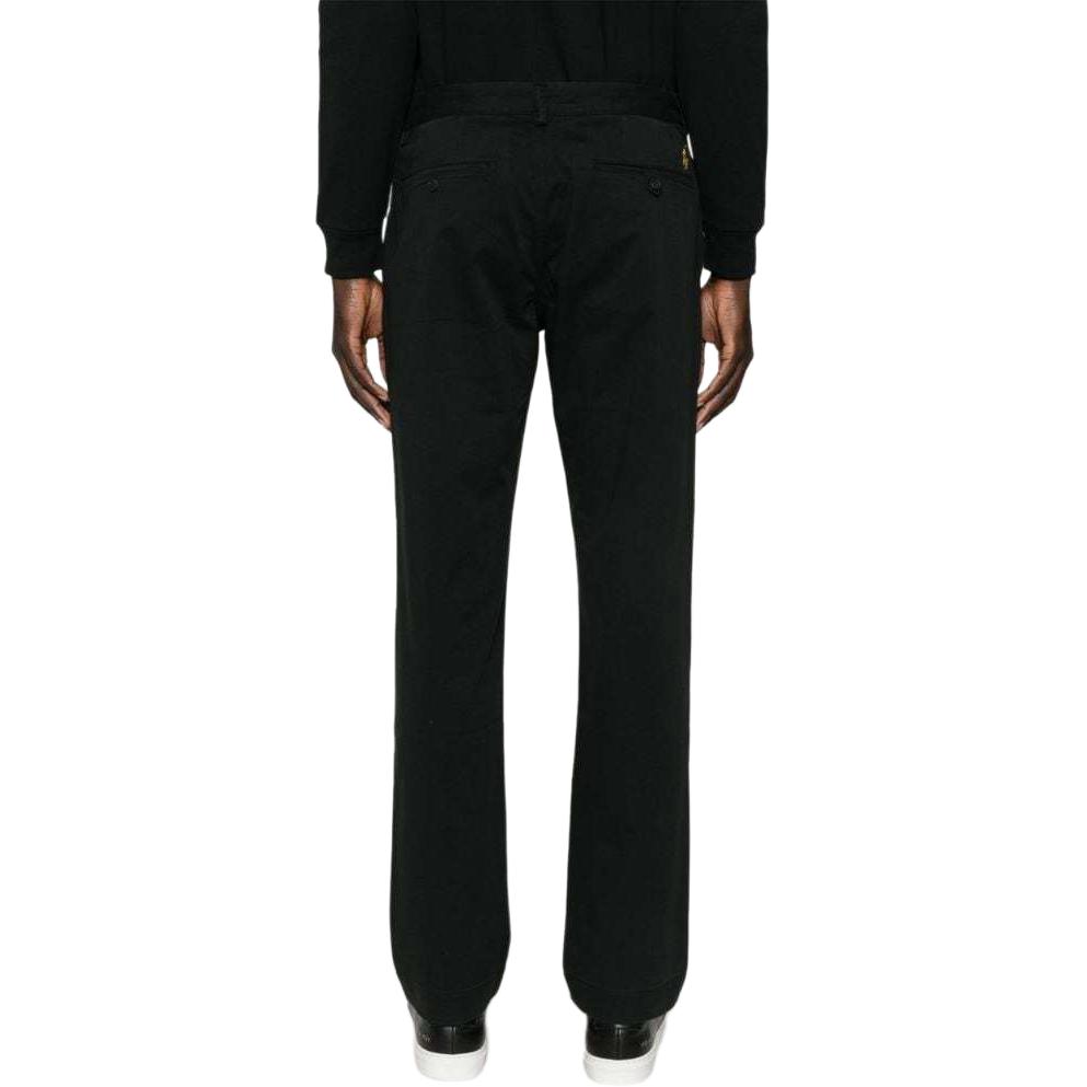 Shop Polo Ralph Lauren Celana Kasual Hitam Solid Mid-Rise Tapered 710926922