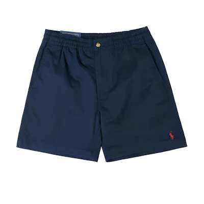 Polo Ralph Lauren Solid Navy Blue Cotton Shorts with Embroidered Logo. MNPOSHO14G20101-400