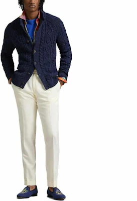 Polo Ralph Lauren Solid Navy Blue Long-Sleeve Knit Cardigan. 710955904-001 Lookbook Polo Ralph Lauren Solid Navy Blue Long-Sleeve Knit Cardigan. 710955904-001