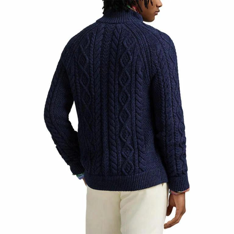 Polo Ralph Lauren  Solid Navy Blue Long-Sleeve Knit Cardigan. 710955904-001 圖 6