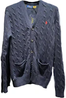 Polo Ralph Lauren Solid Pony Logo Embroidered Navy V-Neck Cardigan. MNPOSWE16821756-400 Polo Ralph Lauren Solid Pony Logo Embroidered Navy V-Neck Cardigan. MNPOSWE16821756-400
