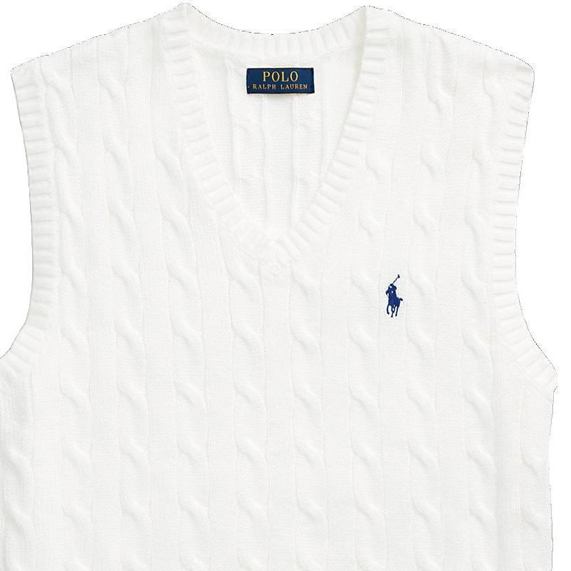 Details for Polo Ralph Lauren Solid Pullover Tanpa Lengan Vest Putih MNPOSWE1CM20079-100