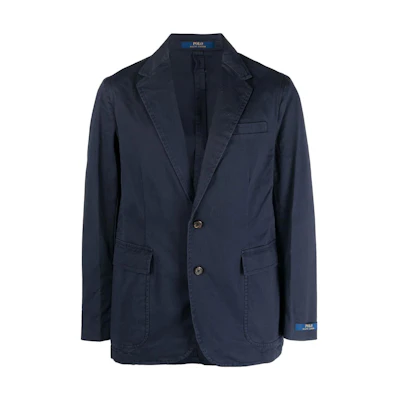 Polo Ralph Lauren Solid Single-Breasted Navy Blazer Jacket. 715754089004NAVY