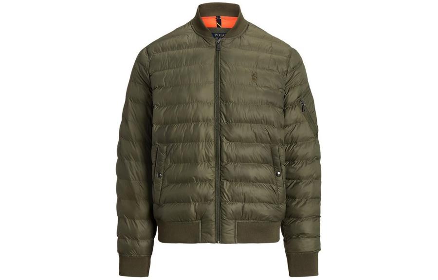 Polo Ralph Lauren  Solid Stand-Collar Zip Slim-Fit Green Jacket 710907554-002