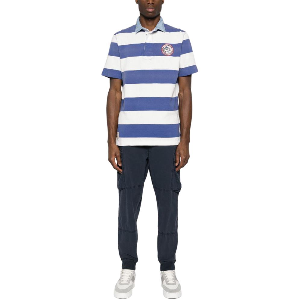 Lookbook 폴로 랄프 로렌 솔리드 테이퍼드 드로스트링 카고 팬츠 미드나잇 블루. 710A31388-001