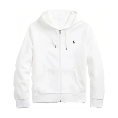 Polo Ralph Lauren Solid White Zip-Up Hoodie with Long Sleeves. 710881517006