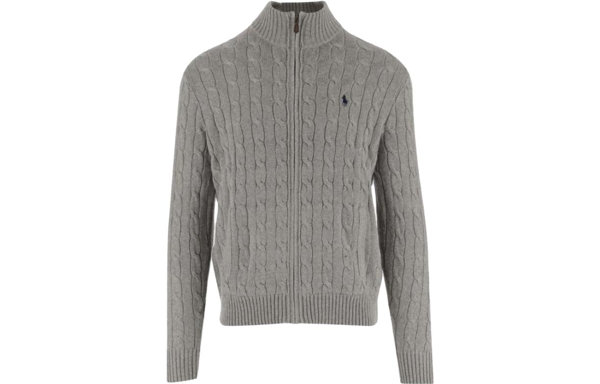 Polo Ralph Lauren  Solid Zip-Up Mock Neck Sweater Gray 710899975-002