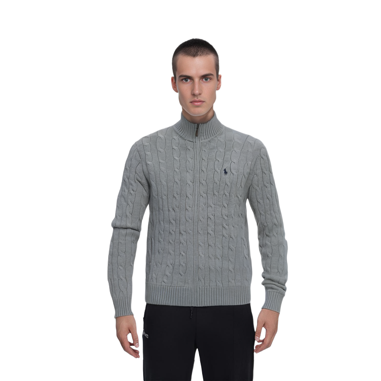 Polo Ralph Lauren  Solid Zip-Up Mock Neck Sweater Gray 710899975-002 圖 4