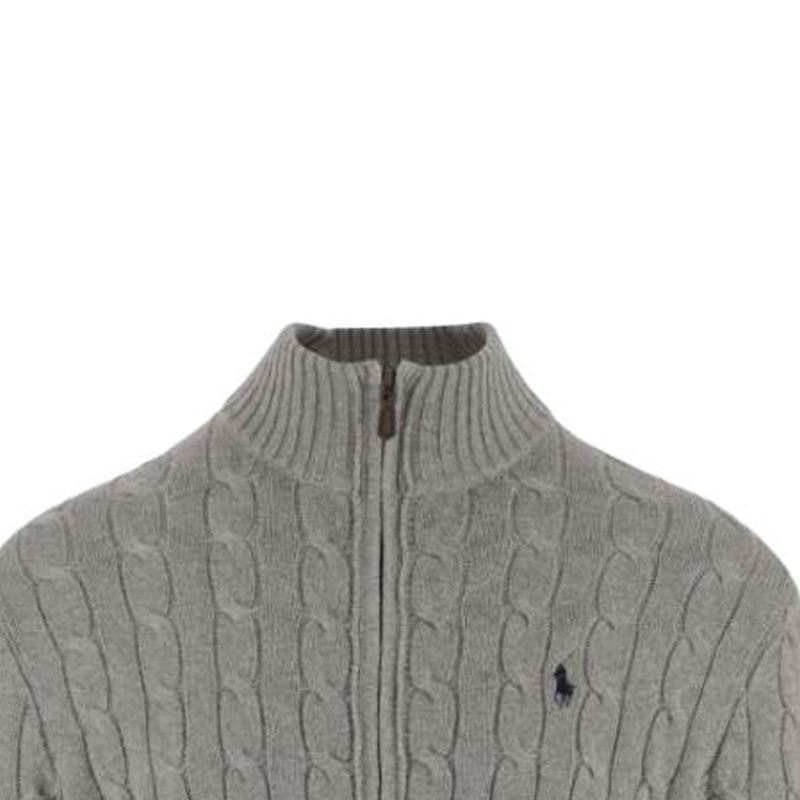 Polo Ralph Lauren  Solid Zip-Up Mock Neck Sweater Gray 710899975-002 圖 5