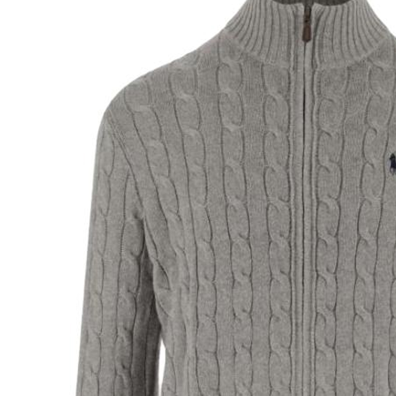 Polo Ralph Lauren  Solid Zip-Up Mock Neck Sweater Gray 710899975-002 圖 6