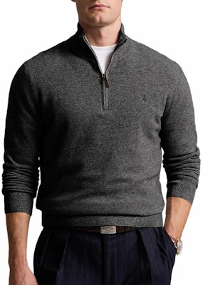 Polo Ralph Lauren 灰色高领拉链针织毛衣 710892482-014 Lookbook Polo Ralph Lauren 灰色高领拉链针织毛衣 710892482-014