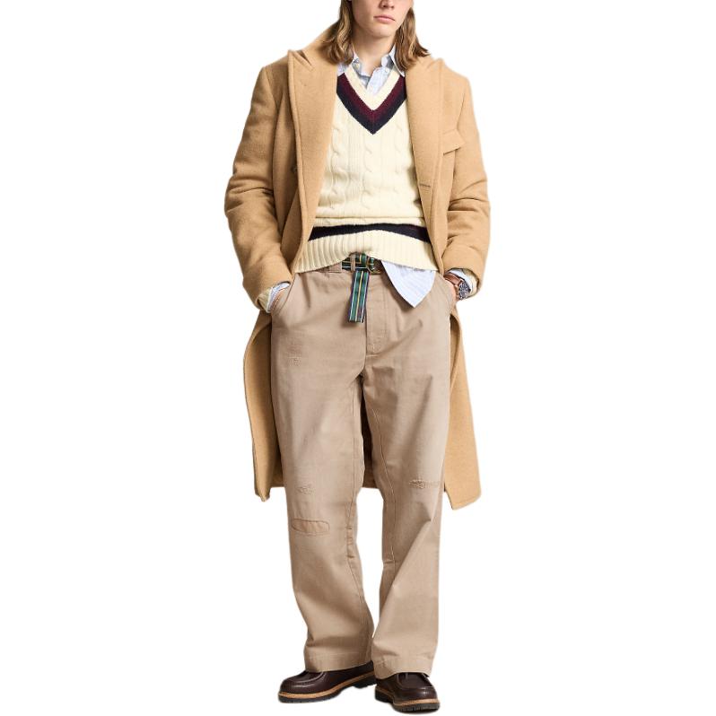 Lookbook 폴로 랄프 로렌 스트레이트 레그 릴렉스 핏 청바지 데저트 카키 MNPOPNT14G20631