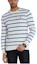Shop Polo Ralph Lauren 蓝色条纹长袖圆领毛衣 710934106-001