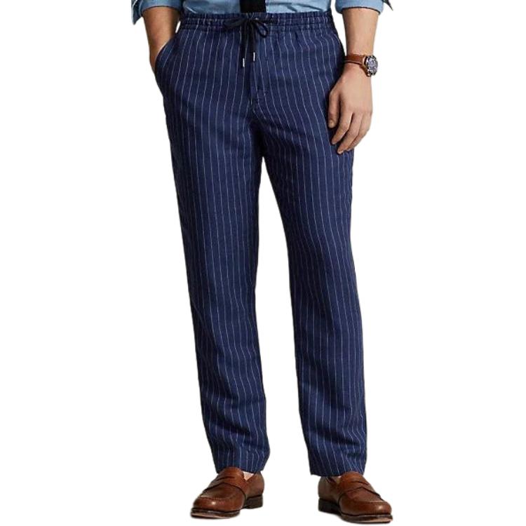 Lookbook Polo Ralph Lauren 條紋彈性錐形休閒褲 海軍藍 710927863-001