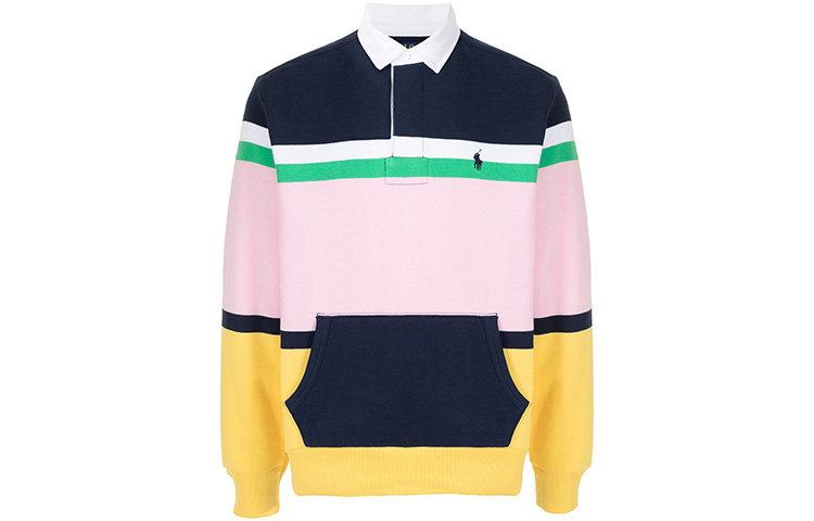 Polo Ralph Lauren  Striped Fleece Knit Long Sleeve Polo Shirt. 710835772-001