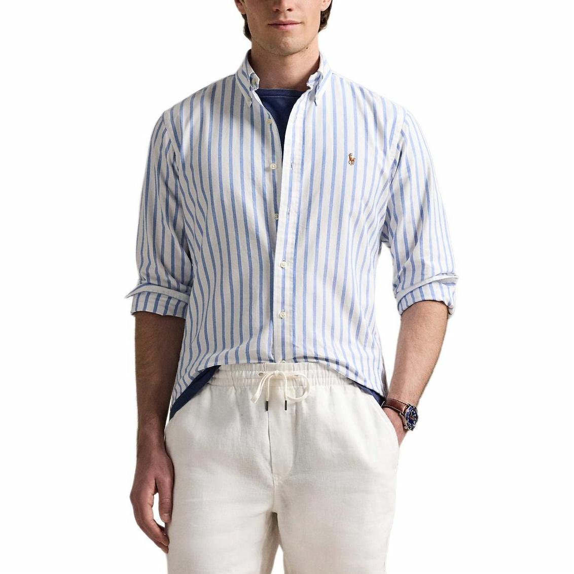 Lookbook Polo Ralph Lauren  Striped Single-Breasted Long Sleeve Shirt Blue 710973730001