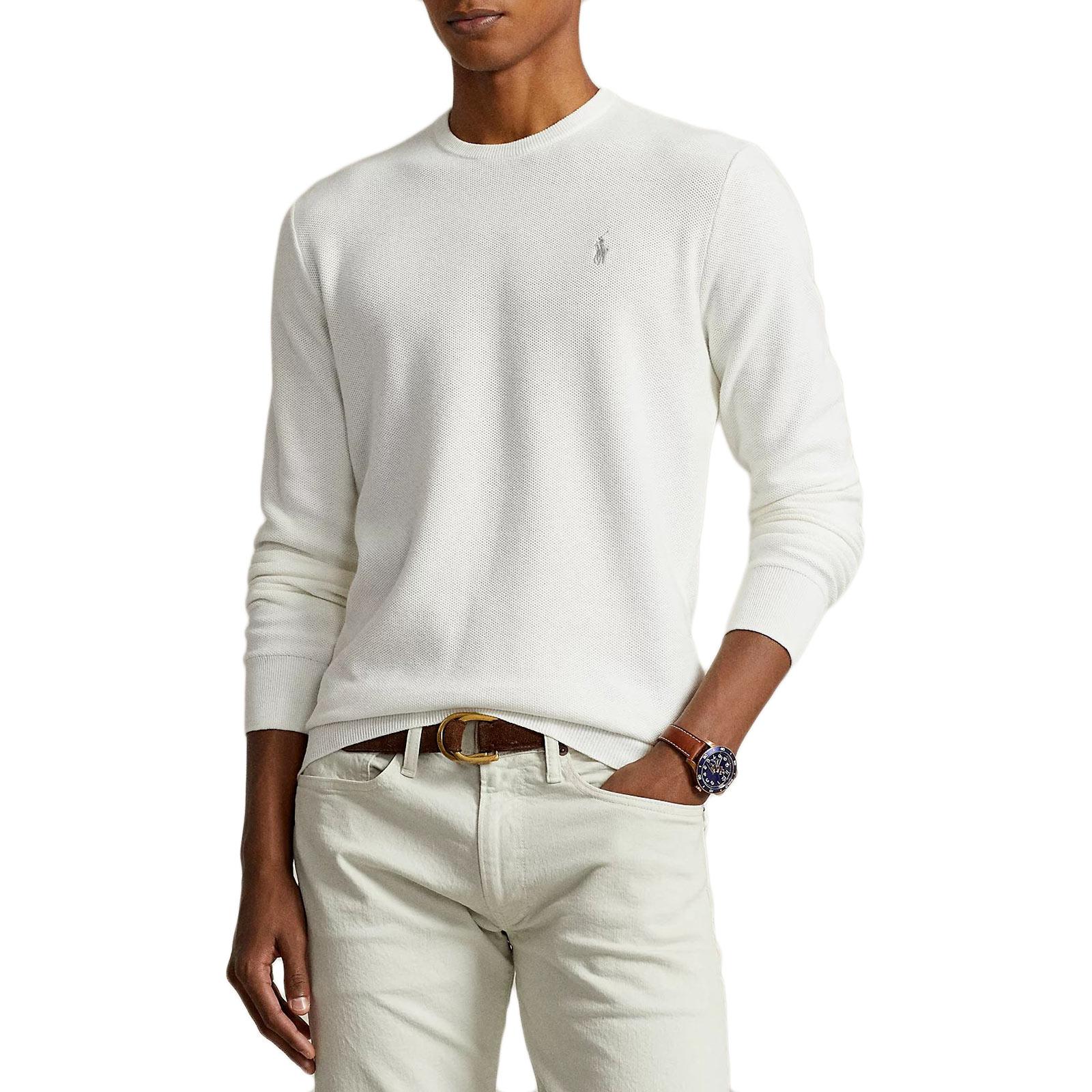 Shop Polo Ralph Lauren Kaos Lengan Panjang Logo Putih Crewneck. 710918163-504