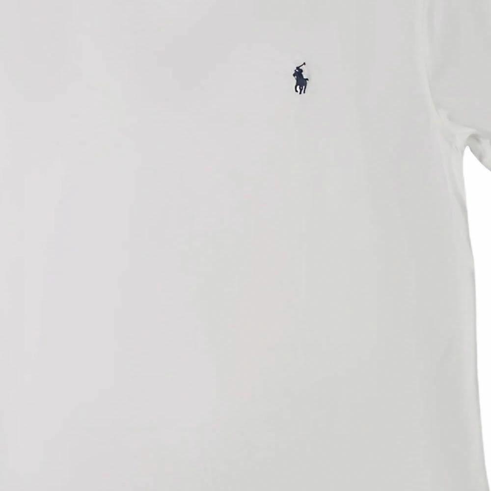 Purchase Polo Ralph Lauren Kemeja-T Leher Bulat Lengan Pendek Logo Putih. 710865767-004