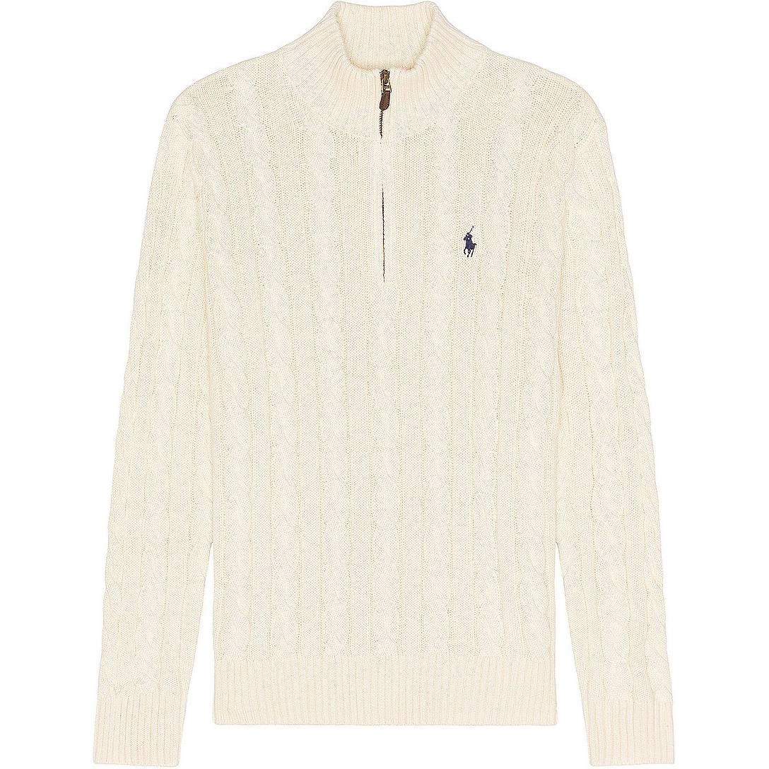 Polo Ralph Lauren  White Long Sleeve Knit Sweater with Pony Logo Embroidery. 710810841-015