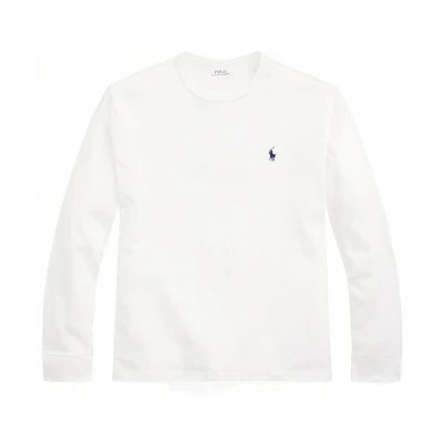 Polo Ralph Lauren White Plain Long Sleeve Crewneck Casual T-Shirt MNPOTSH16820170-100