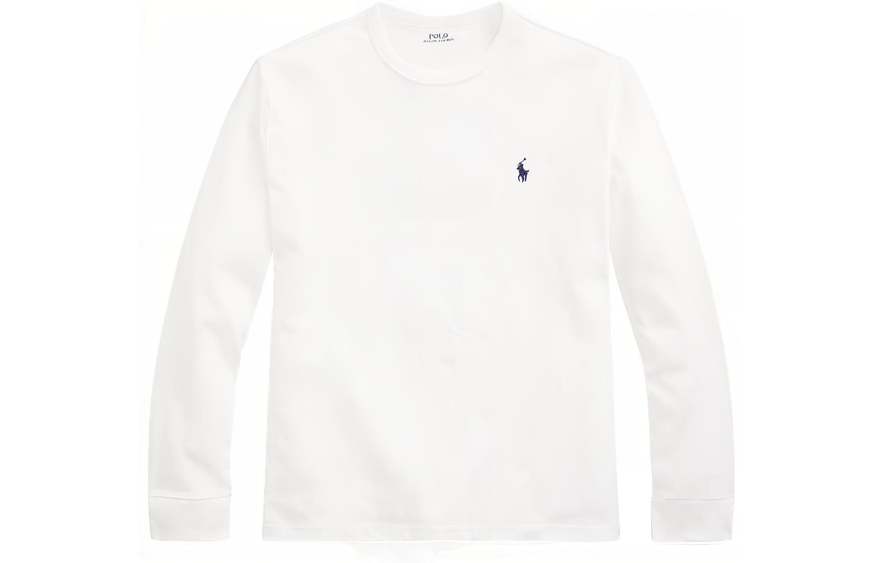 Order Polo Ralph Lauren Camiseta Casual Blanca de Manga Larga y Cuello Redondo. MNPOTSH16820170-100
