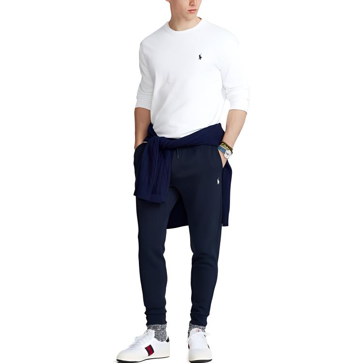 Lookbook Polo Ralph Lauren Camiseta Casual Blanca de Manga Larga y Cuello Redondo. MNPOTSH16820170-100