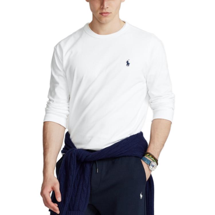 Purchase Polo Ralph Lauren Camiseta Casual Blanca de Manga Larga y Cuello Redondo. MNPOTSH16820170-100