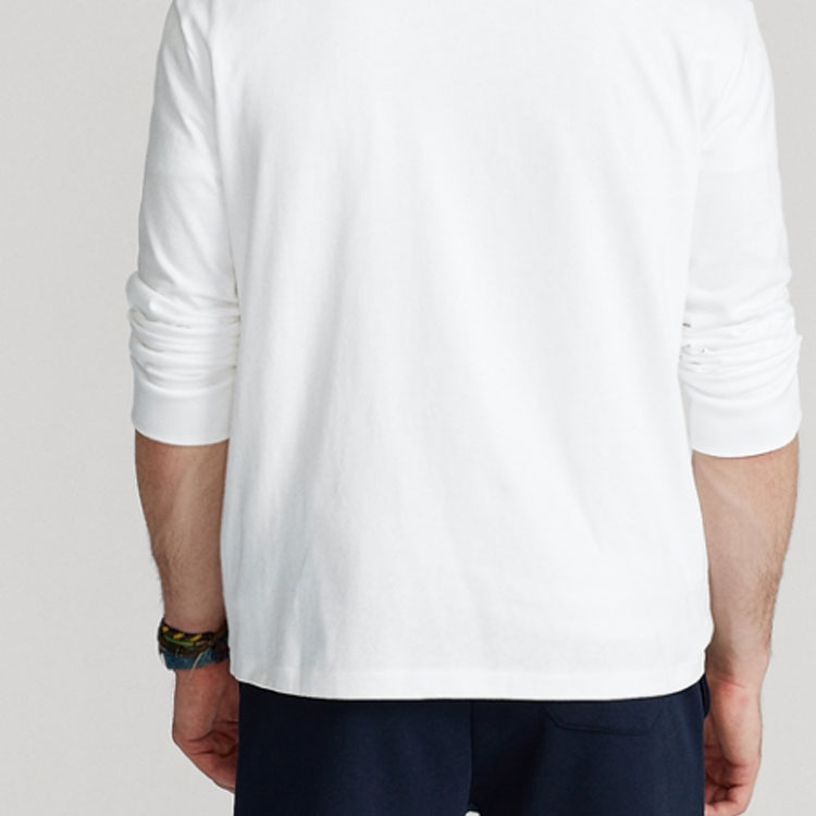 Sizing Polo Ralph Lauren Camiseta Casual Blanca de Manga Larga y Cuello Redondo. MNPOTSH16820170-100