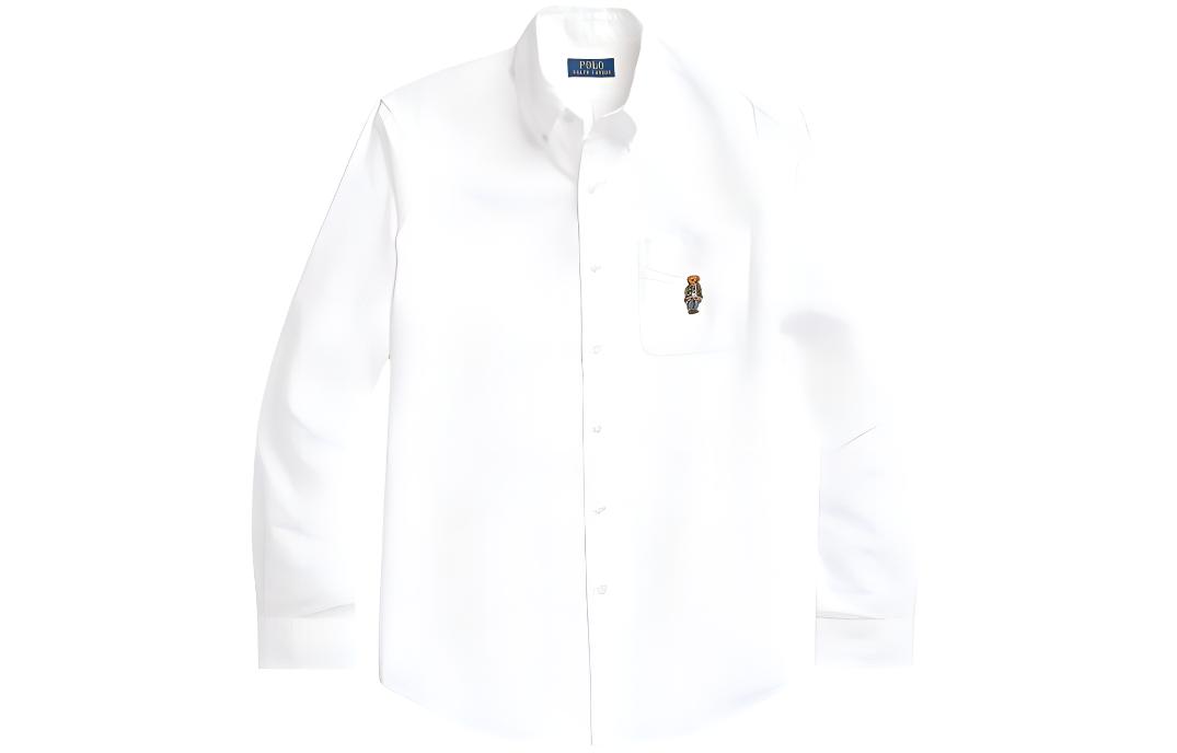 Polo Ralph Lauren Bear Embroidered Long Sleeve Shirt SS24  White. MNPOWOV16823488-100