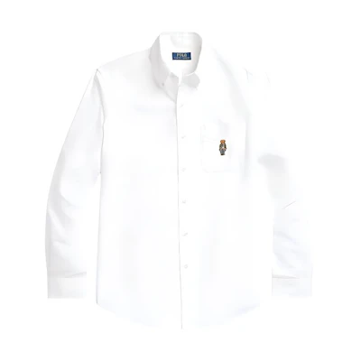 Polo Ralph Lauren Bear Embroidered Long Sleeve Shirt SS24 White. MNPOWOV16823488-100