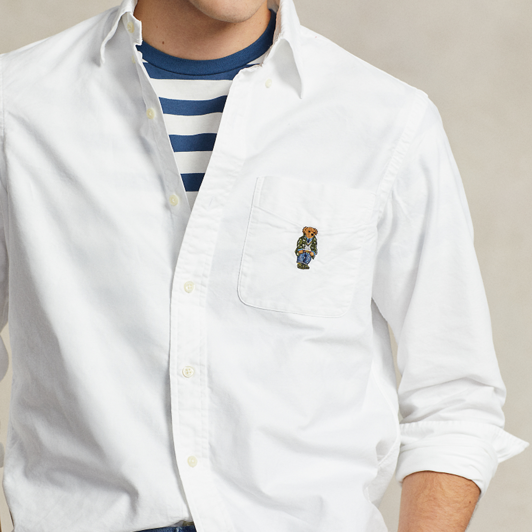 Polo Ralph Lauren Bear Embroidered Long Sleeve Shirt SS24  White. MNPOWOV16823488-100 圖 7