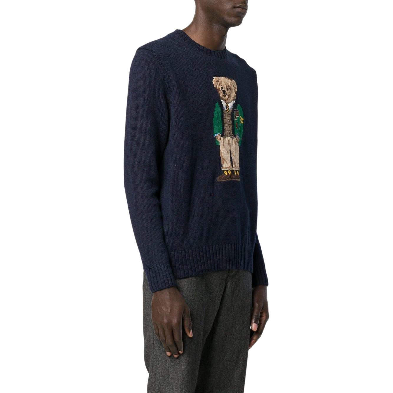 Polo Ralph Lauren Bear Graphic Navy Blue Knit Sweater  Long Sleeve Crewneck 710759496-001 圖 5