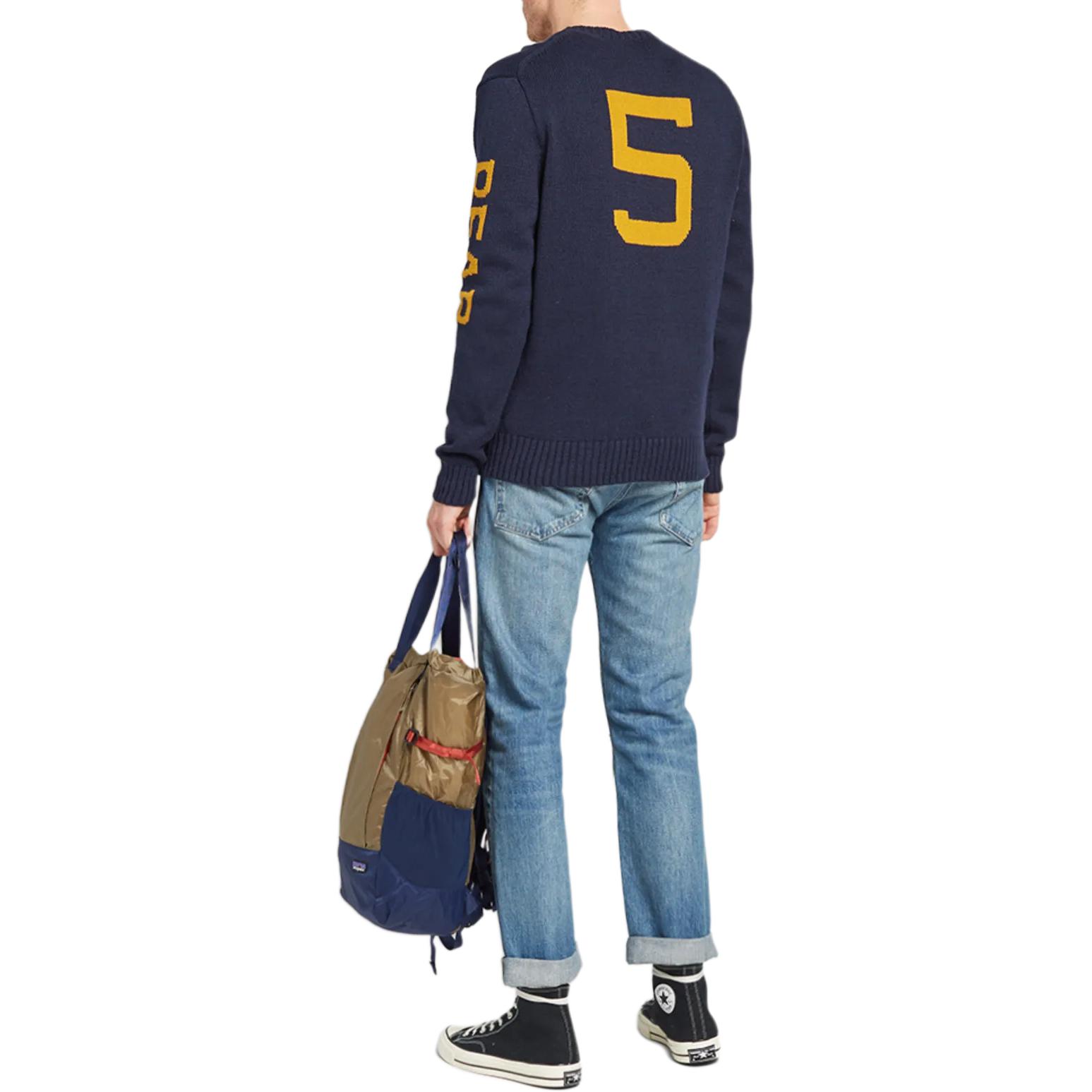 Details for Polo Ralph Lauren 熊徽標長袖針織衫 深藍色 圓領橄欖球毛衣 710749271-001