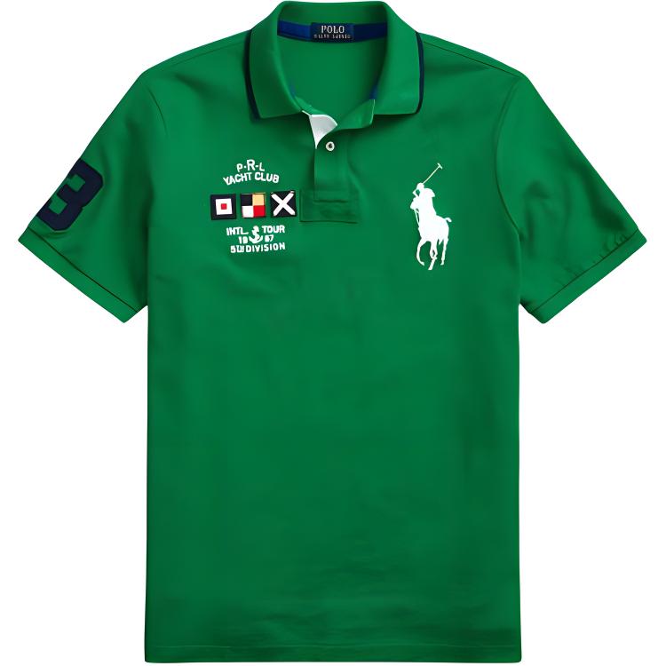 Polo Ralph Lauren Big Pony Logo Colorblock Short Sleeve Polo Green (). 710790750-001